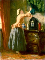 En hushjelp, 1800-tallet.