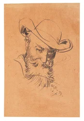 Selvportrett med hatt, 1894.