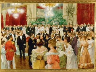 Ball i Wiens rådhus (olje på lerret)