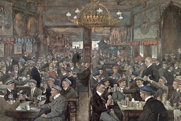 Studentbrasseriet til Thuringer Hof i Leipzig, ca. 1900