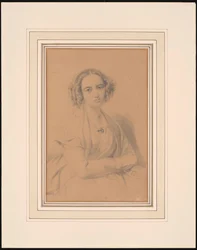 Portrett av komponisten Fanny Hensel née Mendelssohn 1805-1847, 1847.