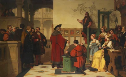 Albrecht Dürer besøkt av keiser Maximilian, 1870.