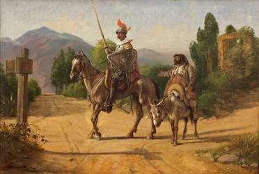 Don Quixote og Sancho Panza ved et veiskille, etter 1847 (olje på lerret)