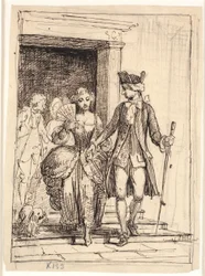 Leander og Leonora, bak dem Henrik og Pernille