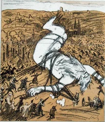 Fader Rhinen, karikatur av Ruhr-okkupasjonen av franskmennene, fra 