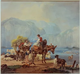 Gjeter ved et fjellvann