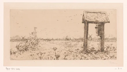 Beitemark på Kaag, med postkasse Letterbox, Kaag (original tittel)