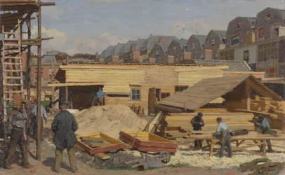 Hus under bygging, 1895.