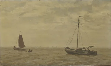 Havlandskap med fiskebåter