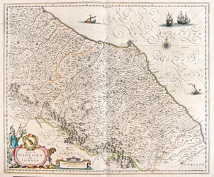 Ancona, Marche, Italia, i #39;Theatrum Orbis Terrarum, sive Atlas Novus#39; av Willem Blaeu, Amsterdam