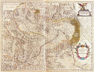Belluno og Feltre, Italia, i #39;Theatrum Orbis Terrarum, sive Atlas Novus#39; av Willem Blaeu, Amsterdam