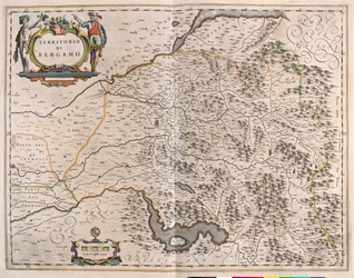 Bergamo, Italia, i #39;Theatrum Orbis Terrarum, sive Atlas Novus#39; av Willem Blaeu, Amsterdam