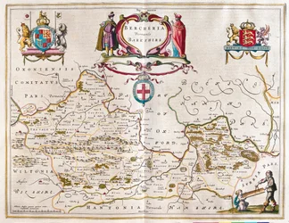 Berkshire, i #39;Theatrum Orbis Terrarum, sive Atlas Novus#39; av Willem Blaeu, Amsterdam