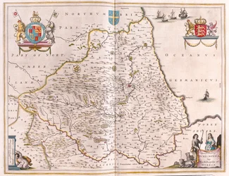 Biskopsrådet i Durham, i #39;Theatrum Orbis Terrarum, sive Atlas Novus#39; av Willem Blaeu, Amsterdam