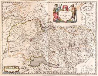 Brescia, Crema, Italia, i #39;Theatrum Orbis Terrarum, sive Atlas Novus#39; av Willem Blaeu, Amsterdam