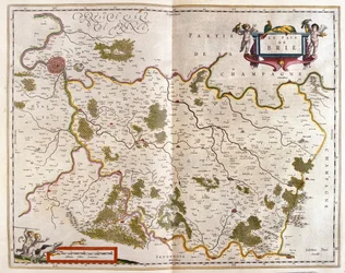 Canton de Brie, i #39;Theatrum Orbis Terrarum, sive Atlas Novus#39; av Willem Blaeu, Amsterdam