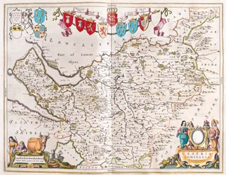 Chester, i #39;Theatrum Orbis Terrarum, sive Atlas Novus#39; av Willem Blaeu, Amsterdam