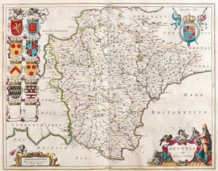 Devonshire, i #39;Theatrum Orbis Terrarum, sive Atlas Novus#39; av Willem Blaeu, Amsterdam