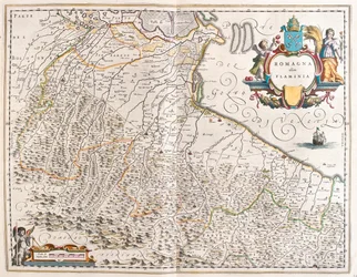 Emilia Romagna, Italia, i #39;Theatrum Orbis Terrarum, sive Atlas Novus#39; av Willem Blaeu, Amsterdam