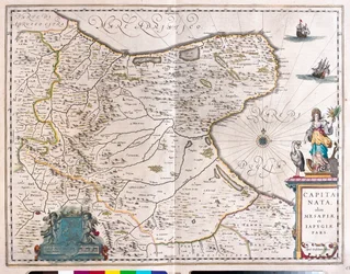 Foggia, Italia, i #39;Theatrum Orbis Terrarum, sive Atlas Novus#39; av Willem Blaeu, Amsterdam