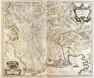 Friuli Venezia Giulia, Italia, i #39;Theatrum Orbis Terrarum, sive Atlas Novus#39; av Willem Blaeu, Amsterdam
