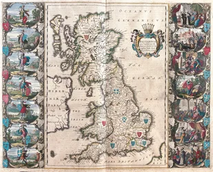 Storbritannia, i #39;Theatrum Orbis Terrarum, sive Atlas Novus#39; av Willem Blaeu, Amsterdam