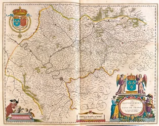 Isle de France, i #39;Theatrum Orbis Terrarum, sive Atlas Novus#39; av Willem Blaeu, Amsterdam