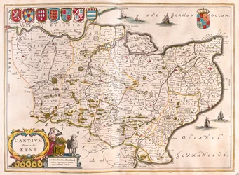Kent, i #39;Theatrum Orbis Terrarum, sive Atlas Novus#39; av Willem Blaeu, Amsterdam