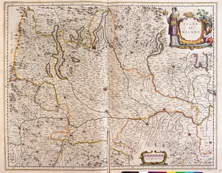 Lombardia, Italia, i #39;Theatrum Orbis Terrarum, sive Atlas Novus#39; av Willem Blaeu, Amsterdam