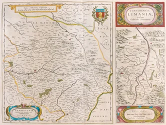 Lymoges - Clermont - Ferrand, i #39;Theatrum Orbis Terrarum, sive Atlas Novus#39; av Willem Blaeu, Amsterdam