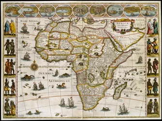 Kart over Afrika. Tallerken fra et atlas av Willem Janszoon Blaeu