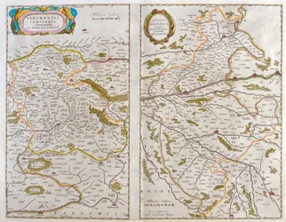 Montagne og Vendome - Blaisois (Champagne, Ardenne), i #39;Theatrum Orbis Terrarum, sive Atlas Novus#39; av Willem Blaeu, Amsterdam