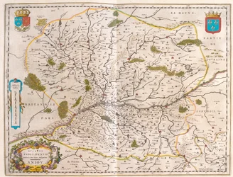 Pays de la Loire - Normandie, i #39;Theatrum Orbis Terrarum, sive Atlas Novus#39; av Willem Blaeu, Amsterdam
