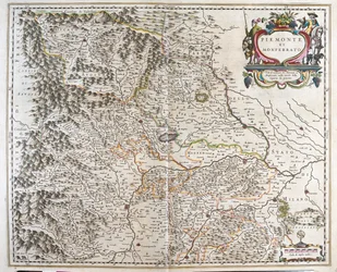 Piemonte (regionen i Italia), i #39;Theatrum Orbis Terrarum, sive Atlas Novus#39; av Willem Blaeu, Amsterdam