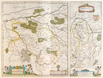 Quercy og Pyreneene - Mirebeaux, i #39;Theatrum Orbis Terrarum, sive Atlas Novus#39; av Willem Blaeu, Amsterdam