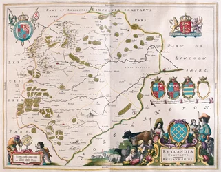 Rutlandshire, i #39;Theatrum Orbis Terrarum, sive Atlas Novus#39; av Willem Blaeu, Amsterdam