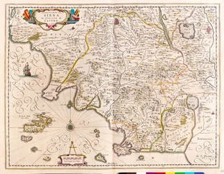 Siena, Lazio, Italia, i #39;Theatrum Orbis Terrarum, sive Atlas Novus#39; av Willem Blaeu, Amsterdam