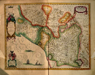 Delstaten Lucca, Italia, fra Regionum Italiae av Willem Blaeu