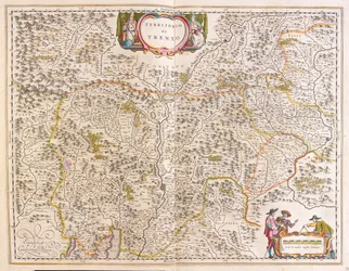 Trento, Italia, i #39;Theatrum Orbis Terrarum, sive Atlas Novus#39; av Willem Blaeu, Amsterdam