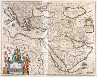 Tyrkisk imperium, i #39;Theatrum Orbis Terrarum, sive Atlas Novus#39; av Willem Blaeu, Amsterdam