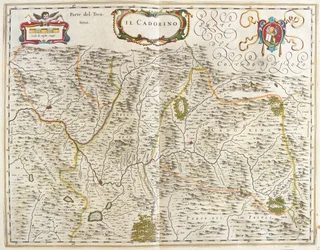 il Cadore (Veneto) Italia, i #39;Theatrum Orbis Terrarum, sive Atlas Novus#39; av Willem Blaeu, Amsterdam
