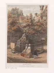 Fontene ved labyrinten i Amsterdam Prinsengracht labyrinten / der Irrgarten / le labyrinthe / labyrinten (tittel på objekt)