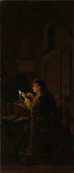 Høyre panel av en triptyk: Allegori om kunsttrening