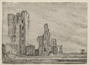 Ruinene av slottet Huys Te Kleef nær Haarlem, ca. 1616.