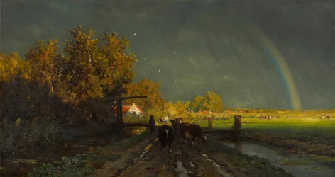 ""Arc en ciel"" (Rainbow) Peinture de Willem Roelofs (1822-1897) - 1875 - Olje på lerret Dim 96,2x147,7 cm Gemeentemuseum The Hague (La Haye)