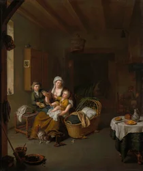 En mor som mater barnet sitt (Den lykkelige moren)