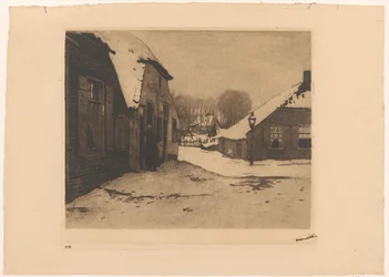 Snødekte hus i Ede