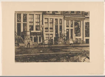 Utsikt over hus på Oude Waal i Amsterdam Amsterdam Oude Waal (tittel på objekt)