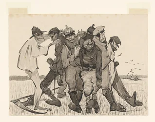 Innhøsting 1918. Moderne maisbunke (originaltittel på objektet)