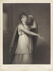 Portrett av Johanna Cornelia Ziesenis-Wattier Ziesenis f. Wattier, i karakteren til Epicharis (tittel på objekt)